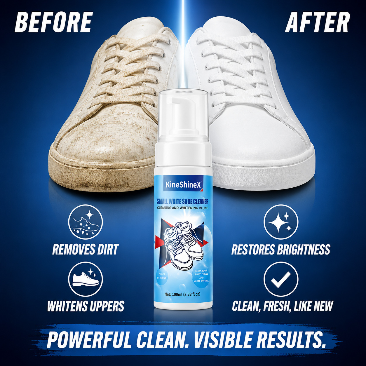 Sneaker Care Cleaning Kit - Gihen Schoenreinigingssets Waterloze Schuimschoenreiniger met Schoenborstel